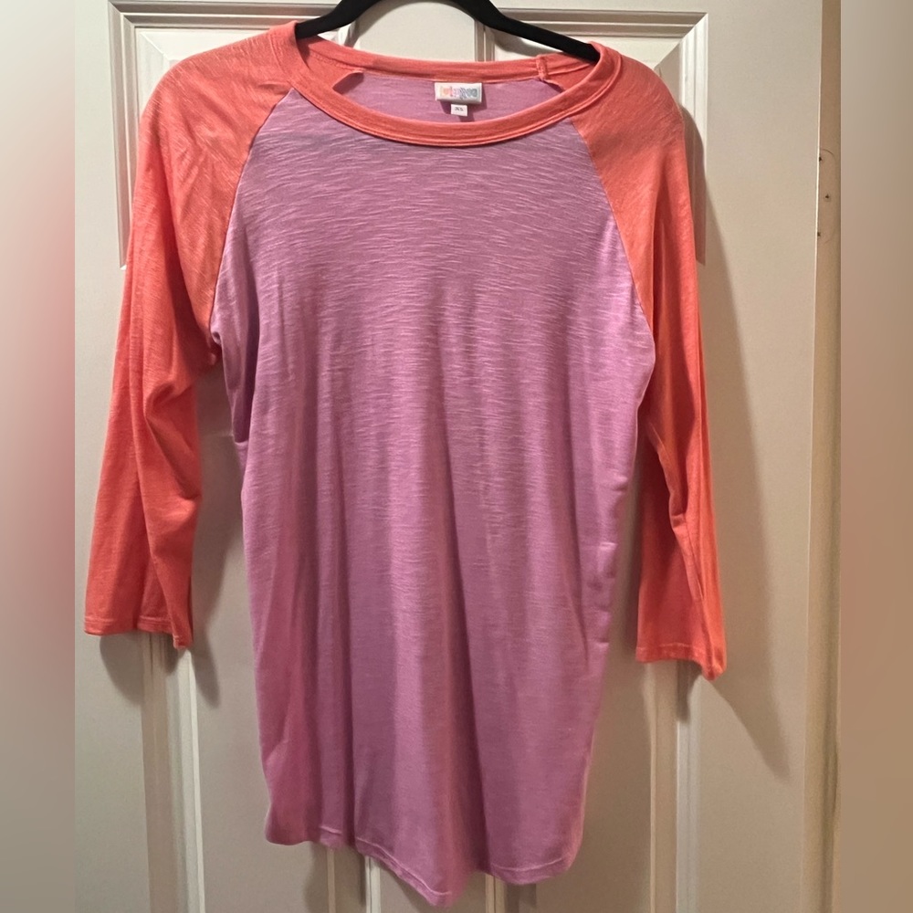 Pink 3/4 sleeve slightly see through